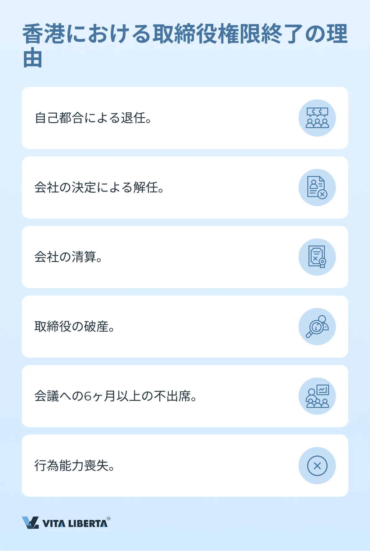 香港における取締役権限終了の理由：