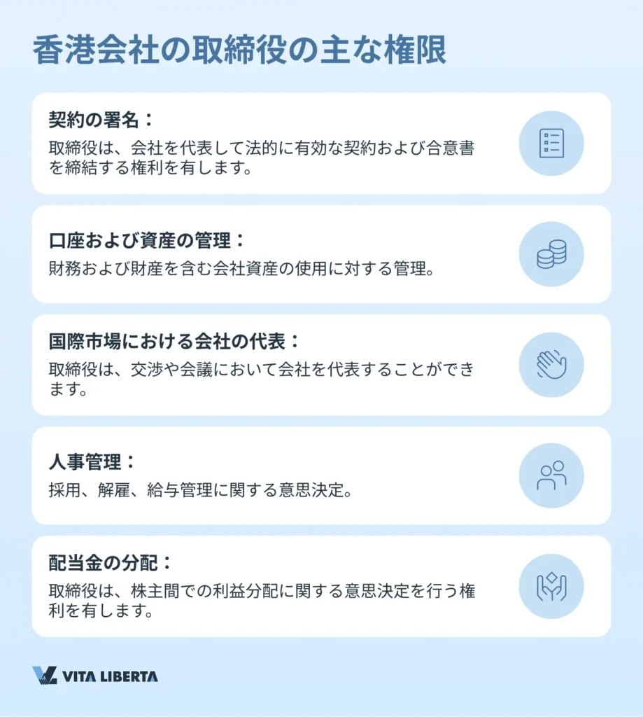 香港会社の取締役の主な権限