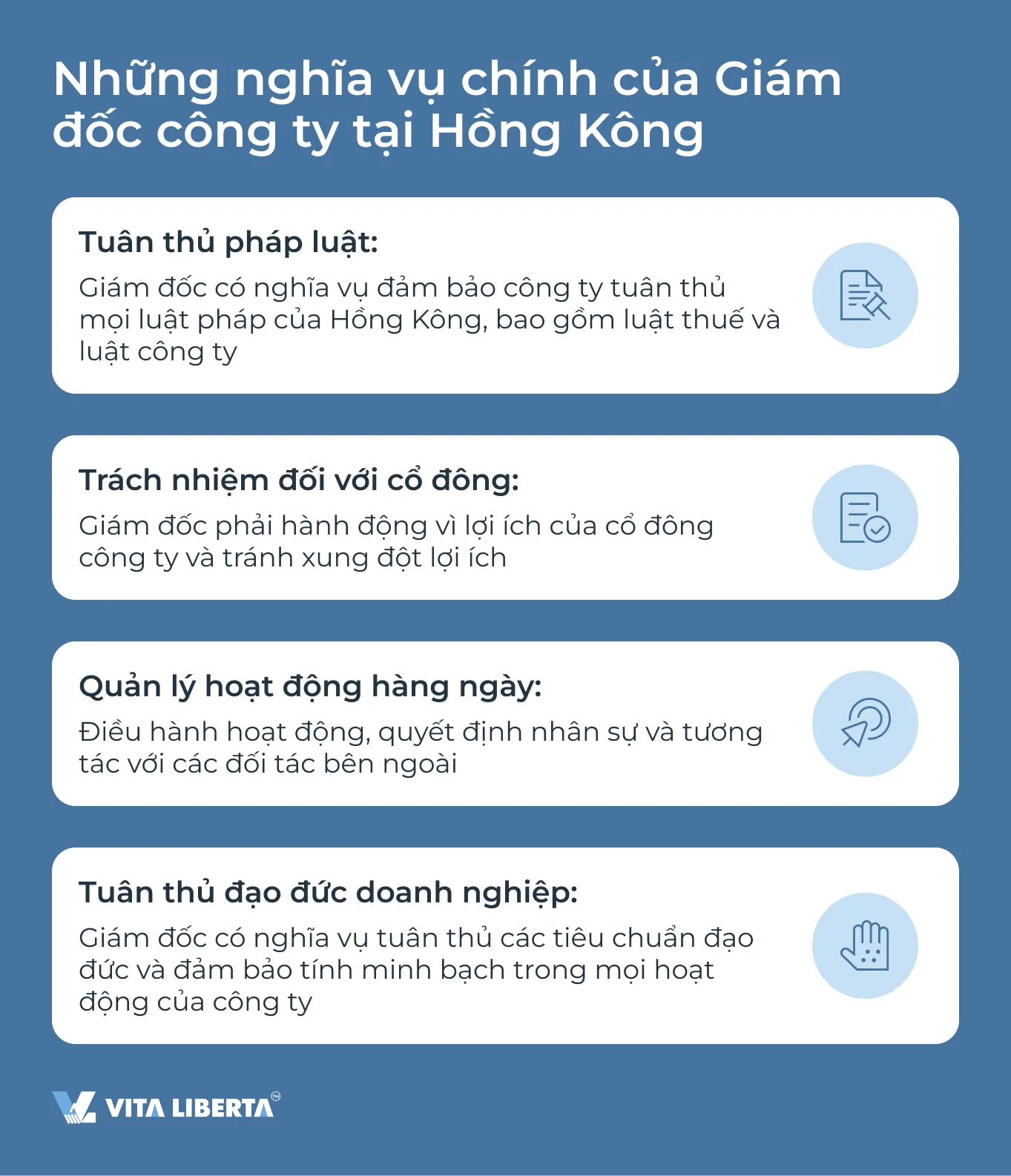 Những nghĩa vụ chính của Giám đốc công ty tại Hồng Kông