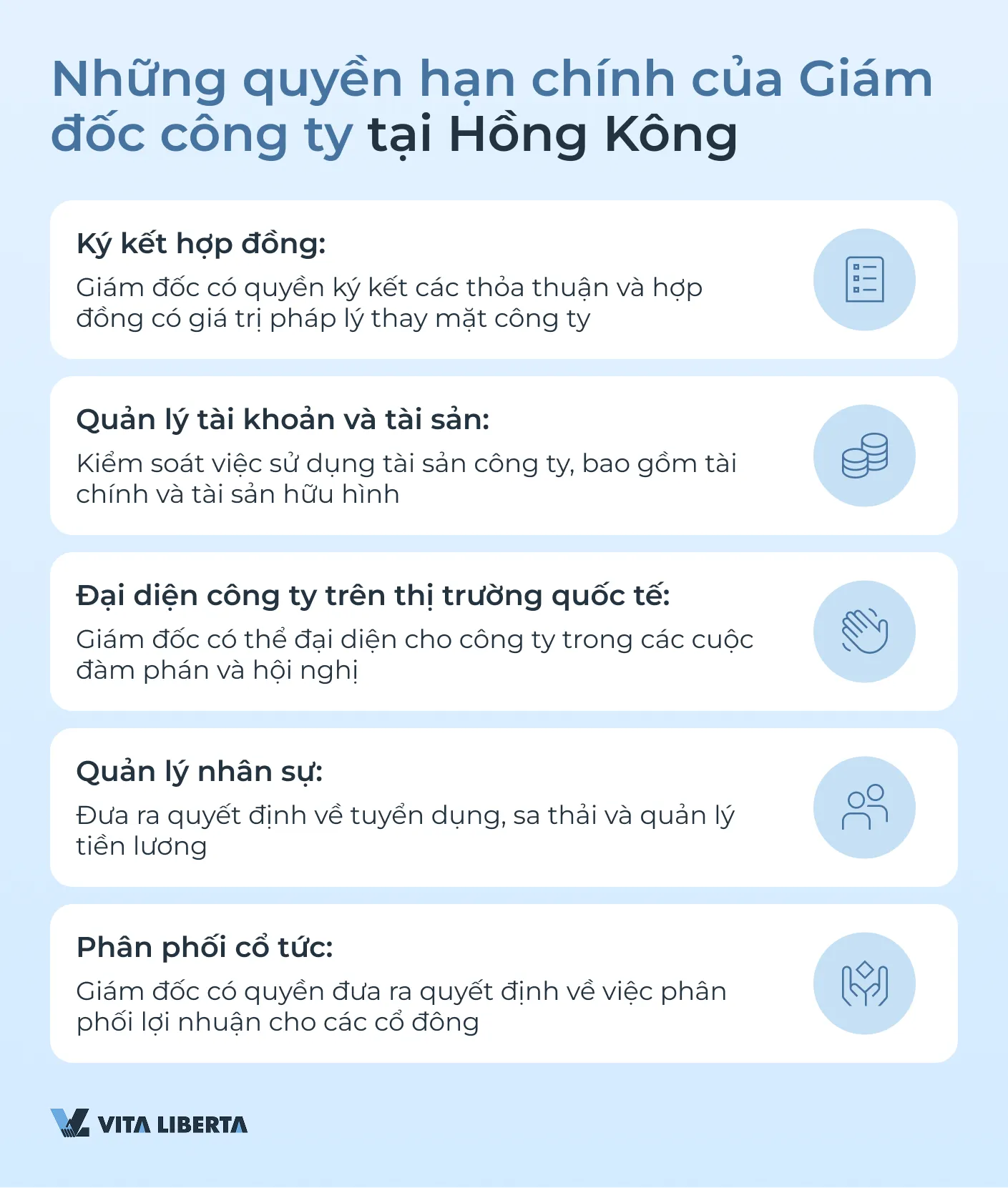 Những quyền hạn chính của Giám đốc công ty tại Hồng Kông