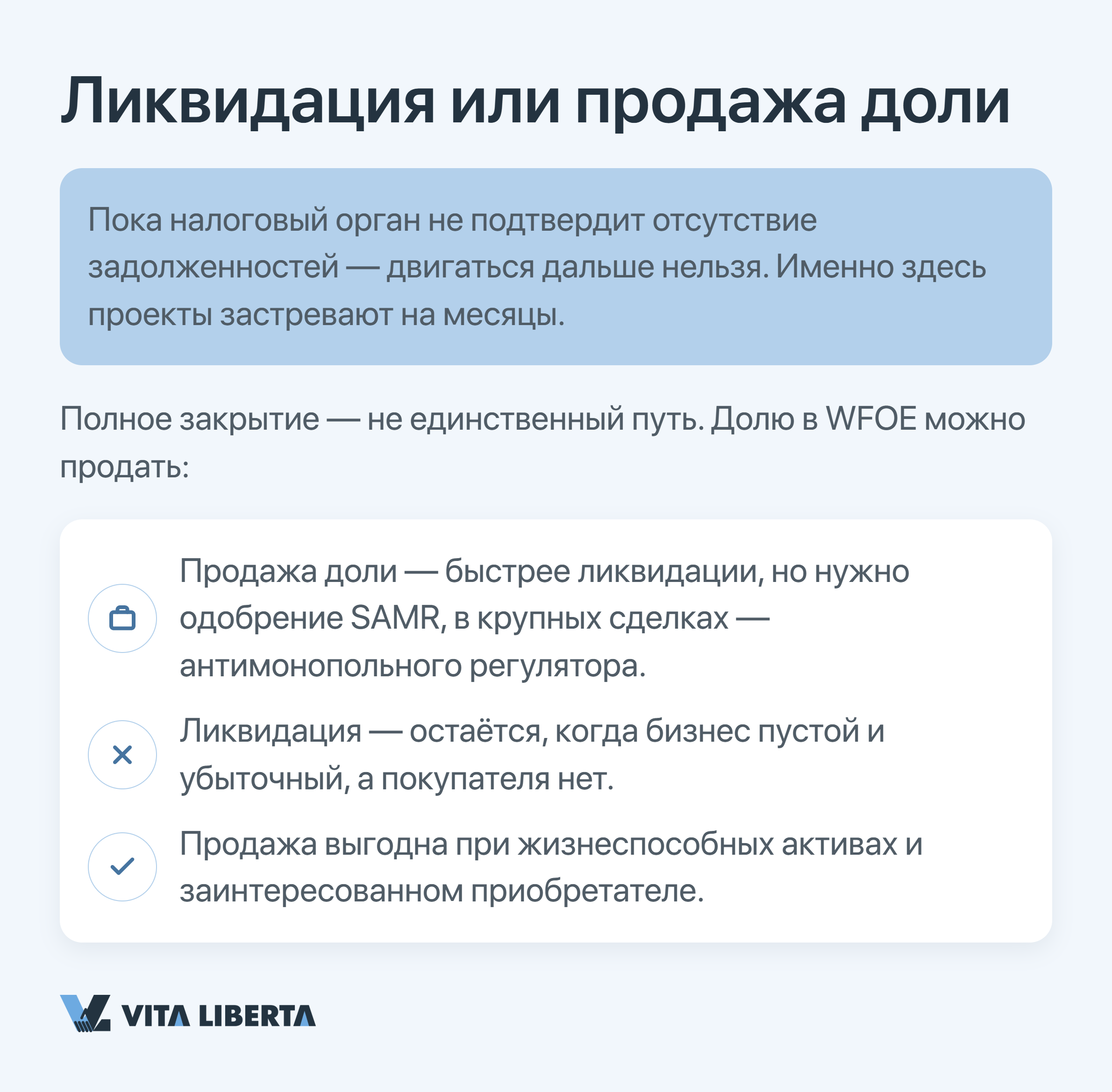 Этапы ликвидации WFOE в Китае: комиссия, налоговая проверка, репатриация капитала и снятие с учёта