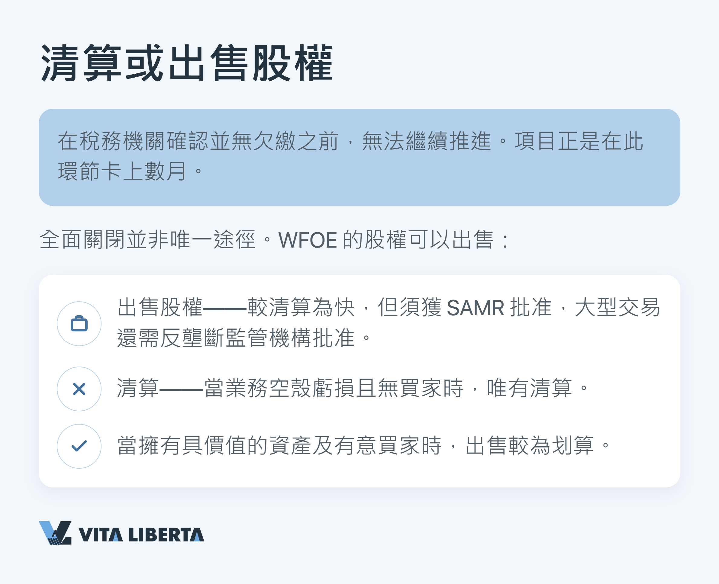 中國外商獨資企業註銷步驟：清算組、稅務清算、資金匯出與工商註銷