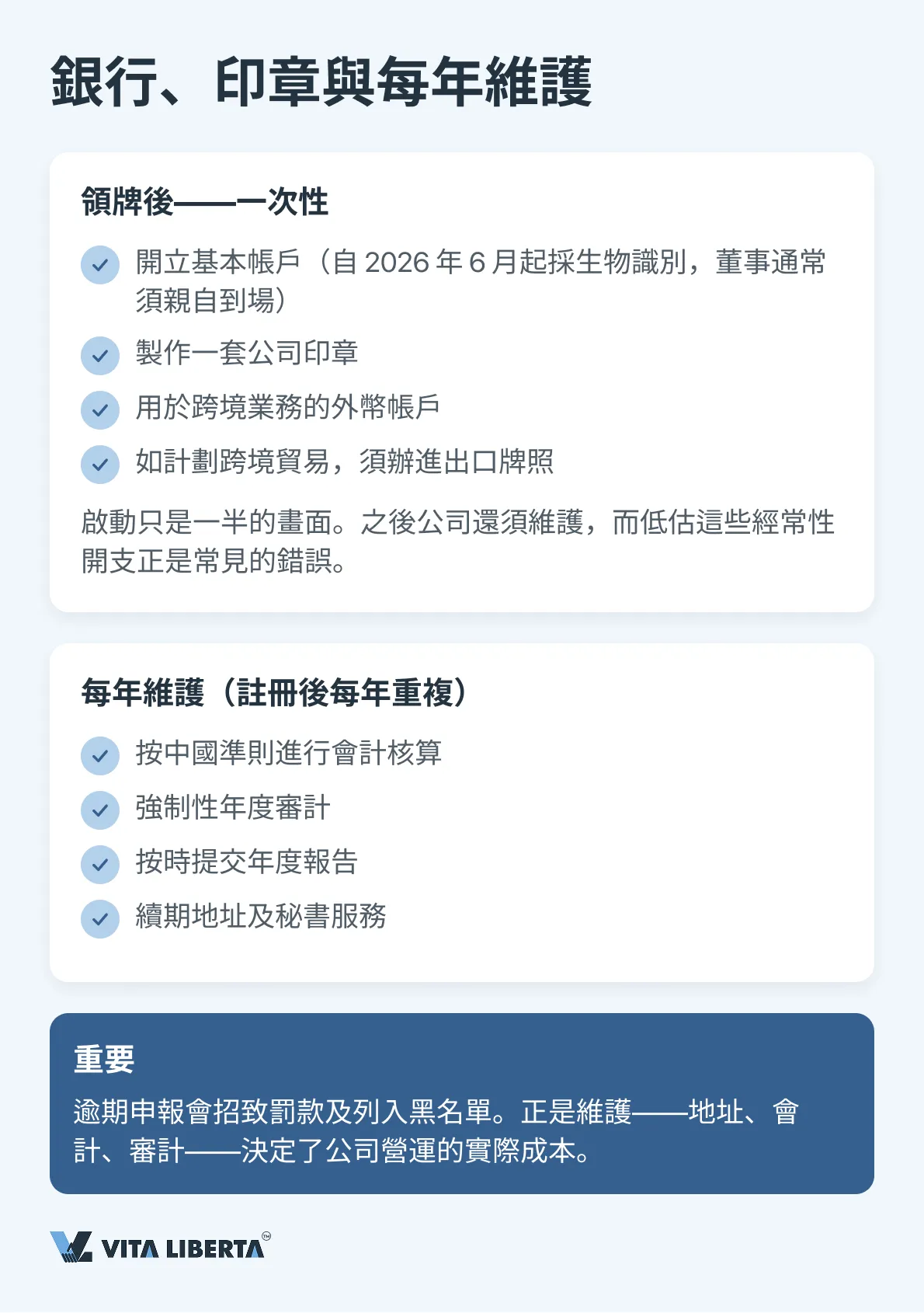 對公銀行賬戶與公司印章:中國 WFOE 領牌後的開支