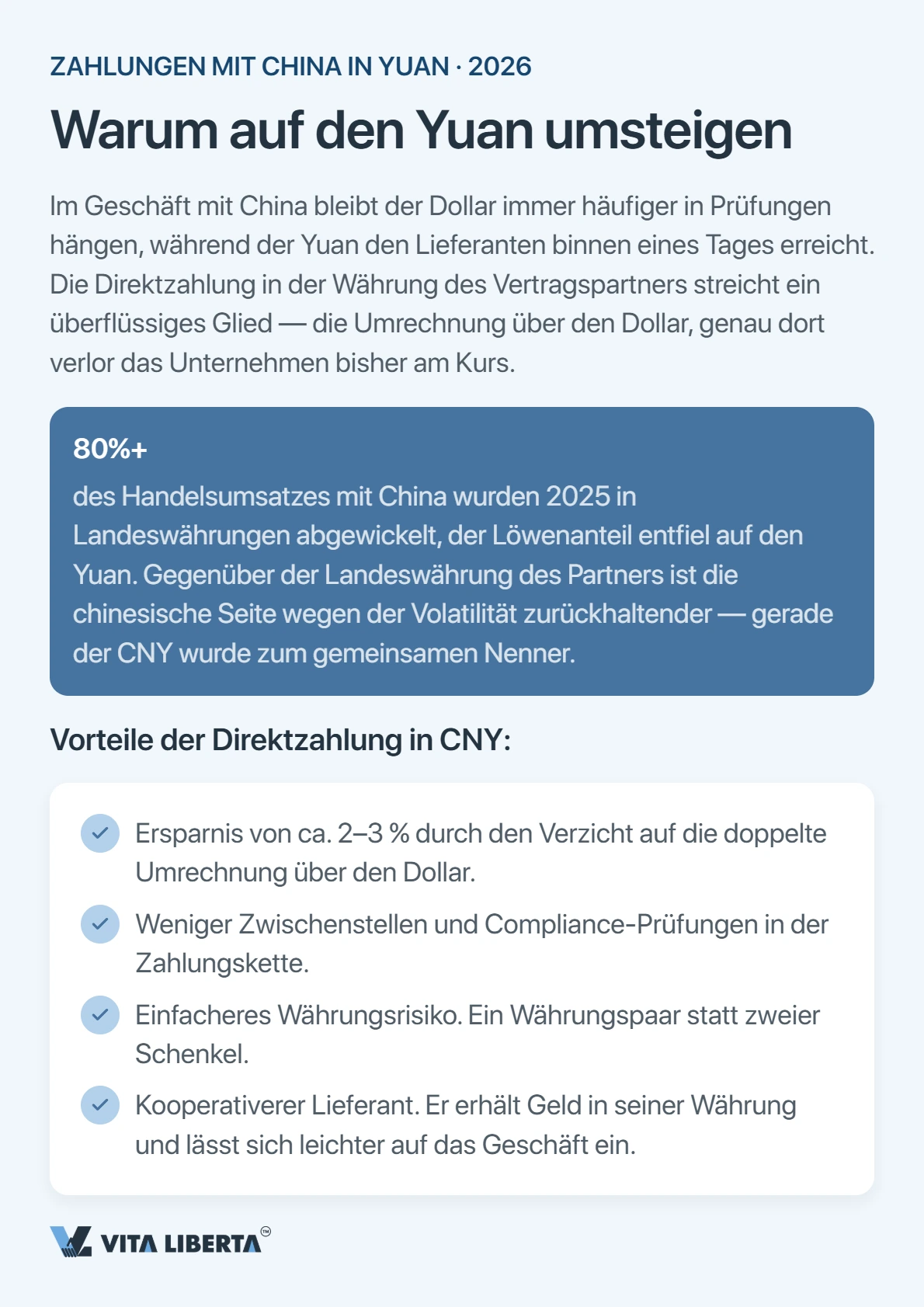 Chinesische Lieferanten direkt in Yuan bezahlen