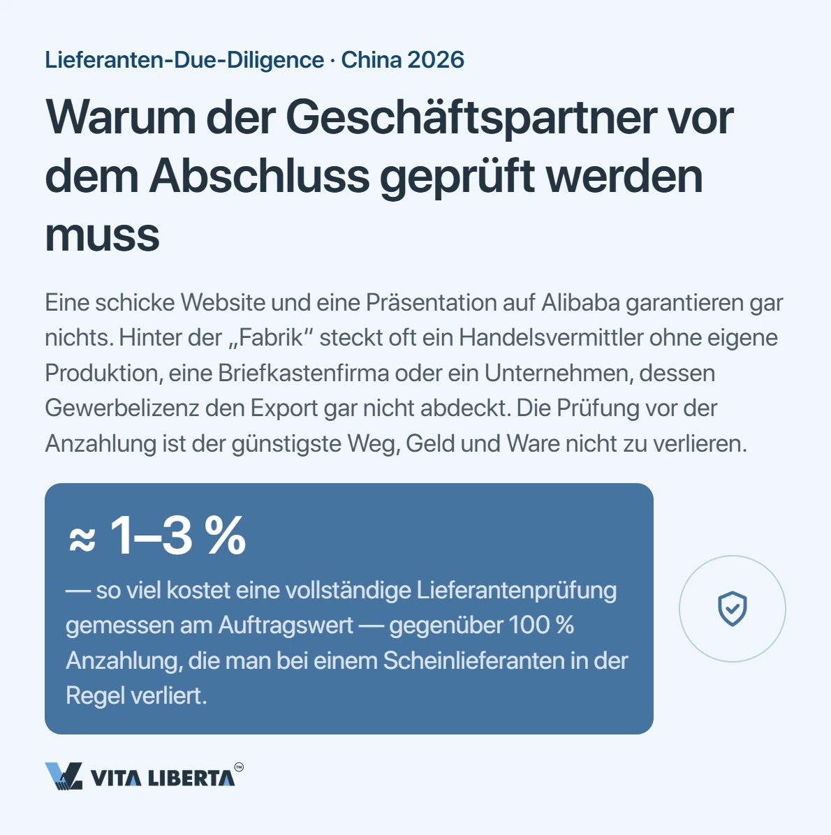 Einkäufer gleicht Gewerbelizenz und 18-stellige Sozialkreditnummer eines chinesischen Lieferanten vor der Zahlung im NECIPS-Register ab