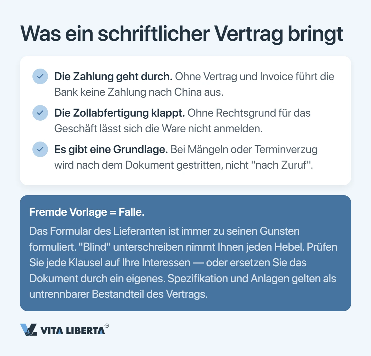 Vertrag mit chinesischem Lieferanten: Was hineingehört, damit Sie kein Geld verlieren