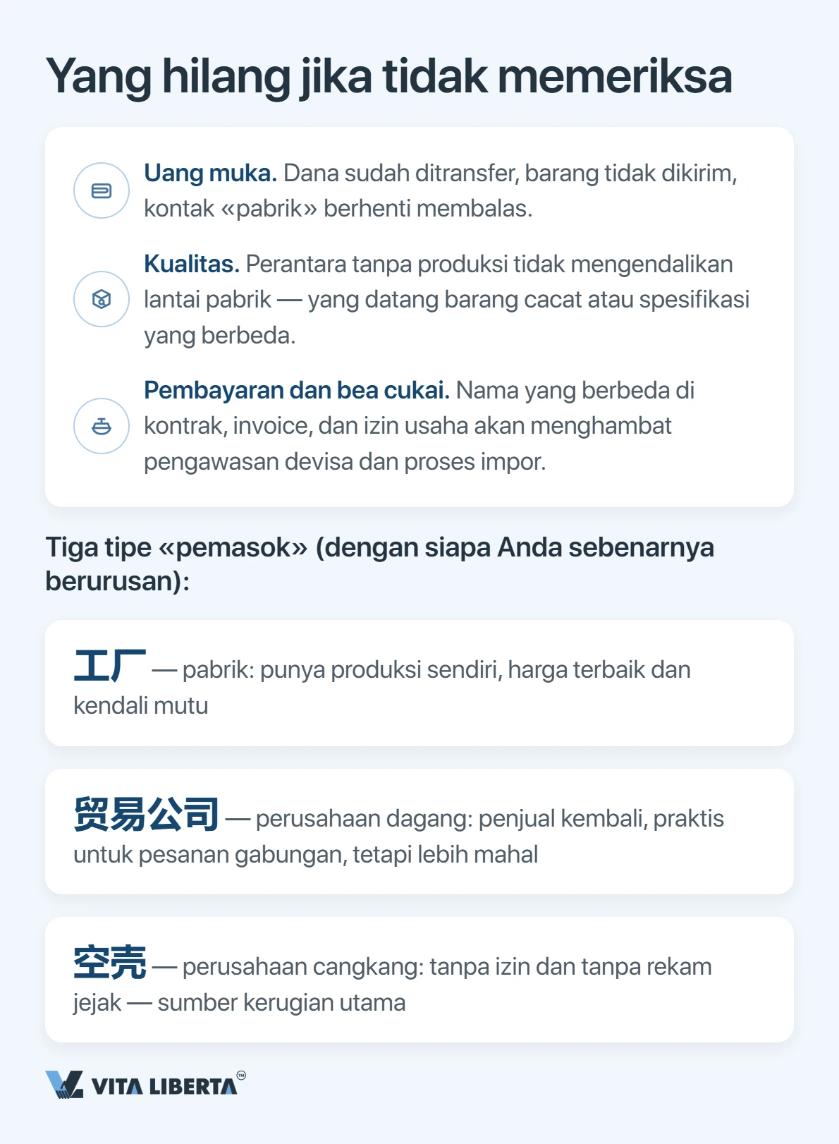 Importir mencocokkan Business License dan kode 18 digit supplier China dengan catatan NECIPS sebelum melakukan transfer