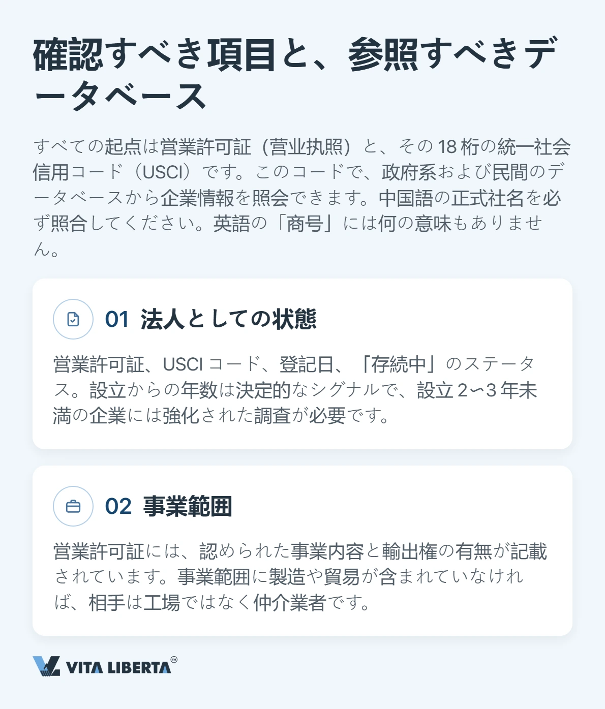送金前に中国サプライヤーの営業許可証と18桁の統一社会信用コードを公示システムで照合する購買担当者