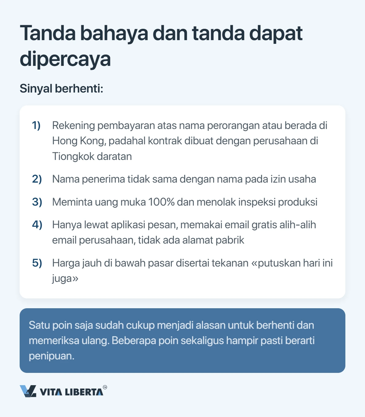 Verifikasi supplier tiga lapis: penyaringan marketplace, dokumen registrasi, audit pabrik di lokasi