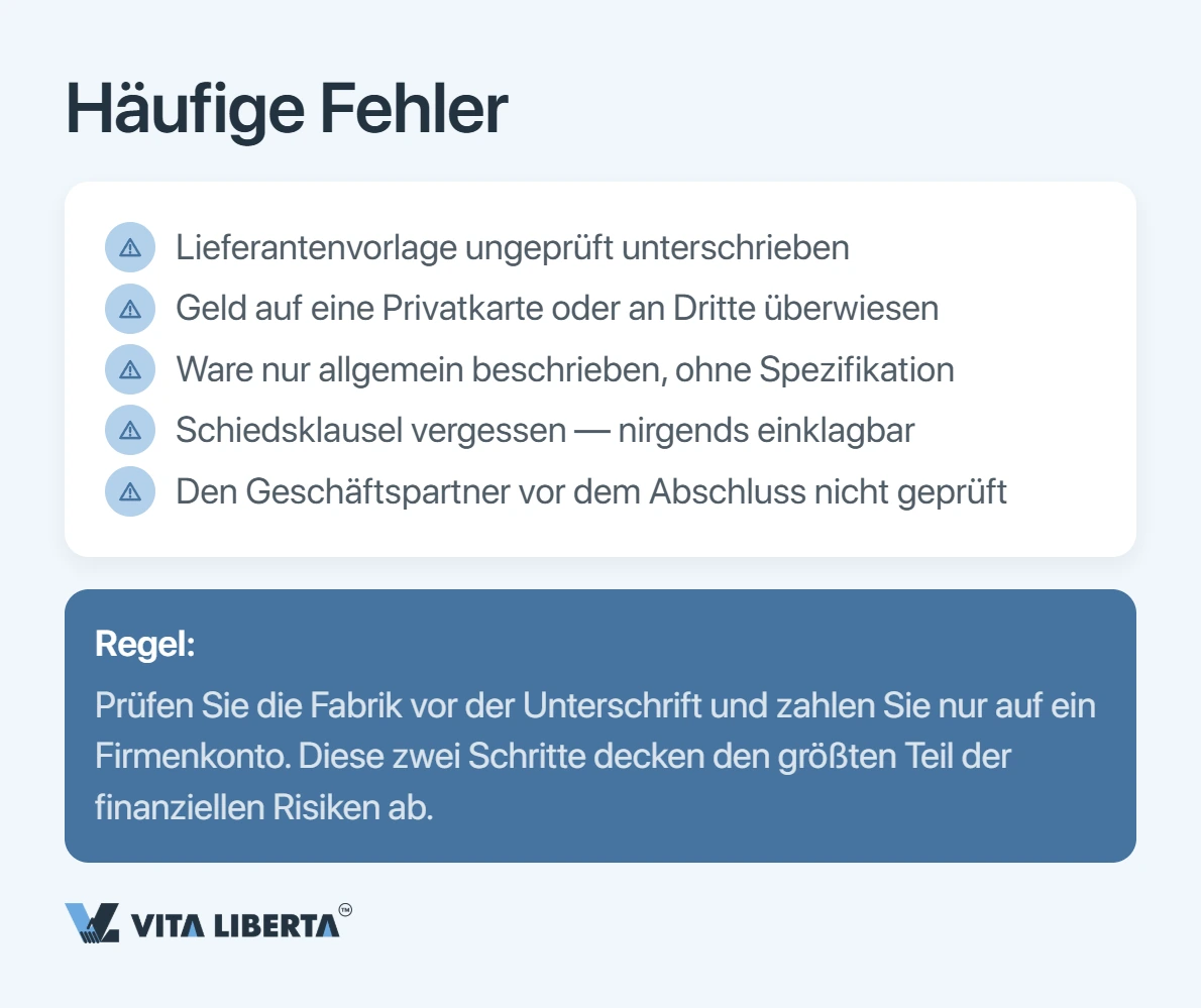 Vertrag mit chinesischem Lieferanten: Was hineingehört, damit Sie kein Geld verlieren