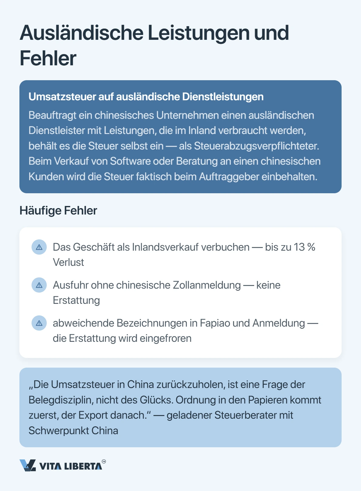 Umsatzsteuer in China: Sätze und Exporterstattung